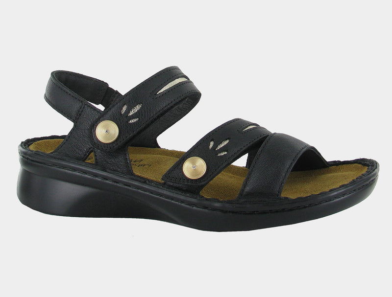 Naot Women's Cadence Sandals Black Soft Leather