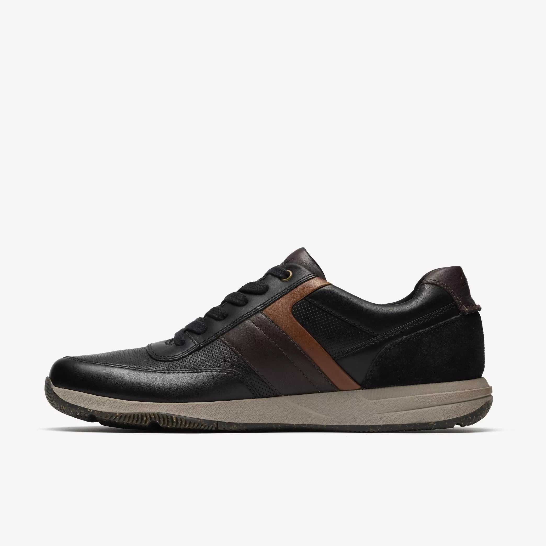 Clarks Men's Townview Casual Shoes Black Leather