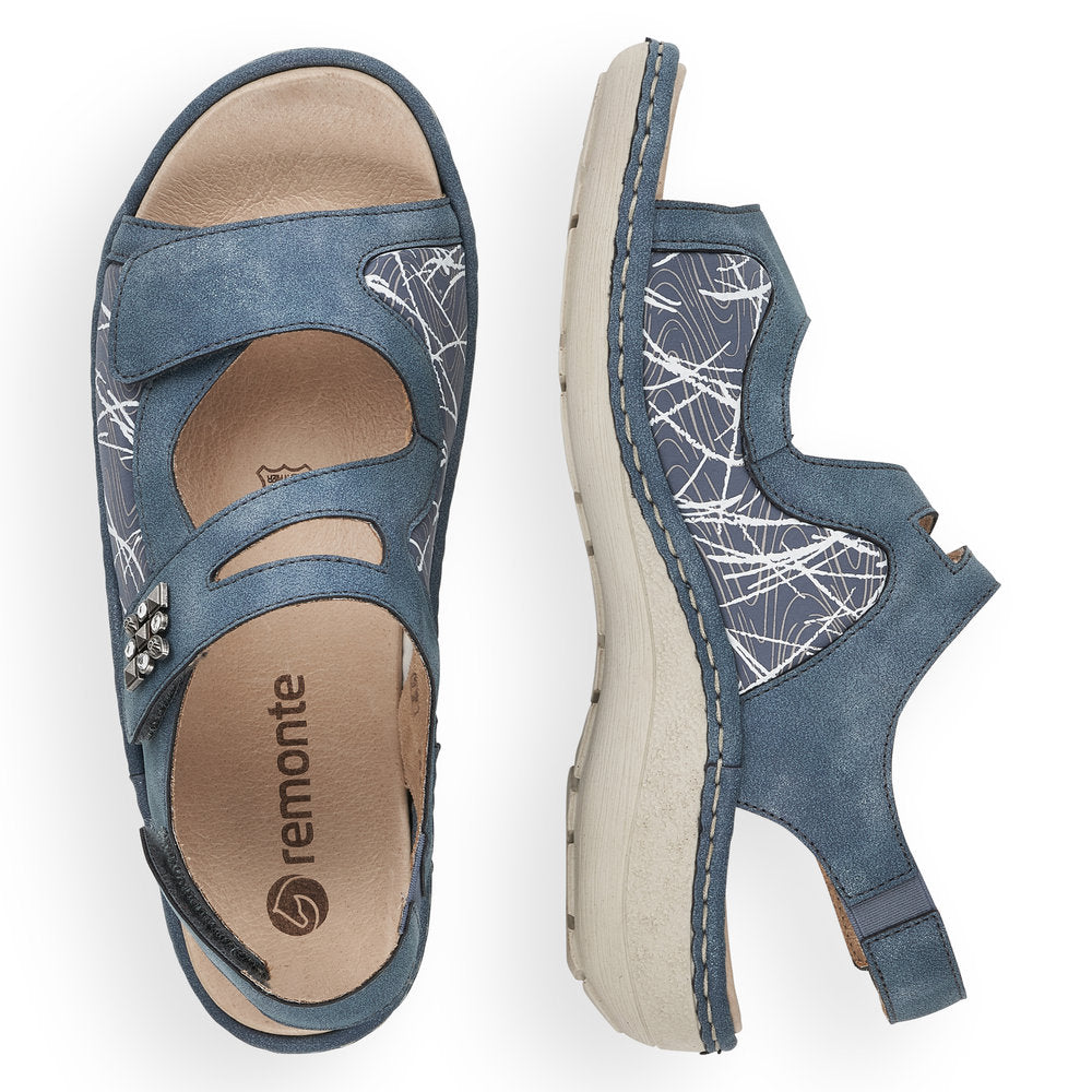 Remonte Women's D7647-16 Sandals Blue Combination
