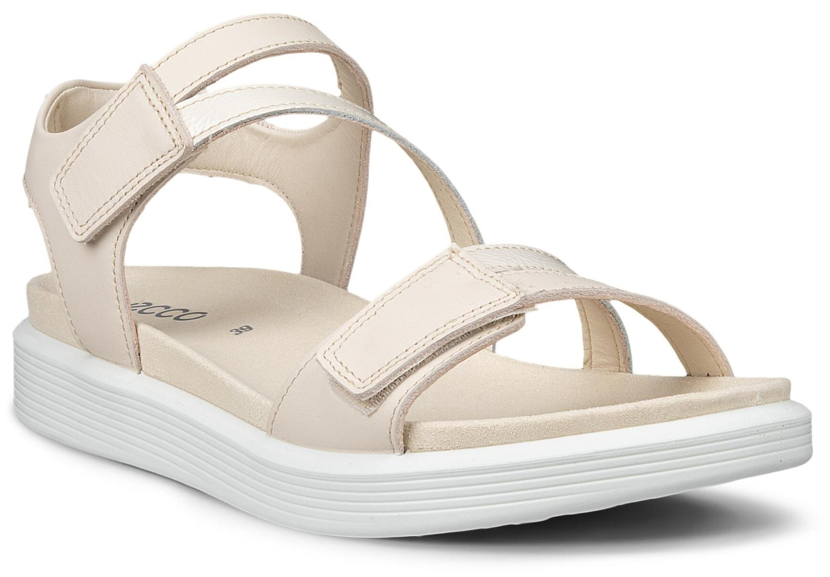 ECCO Women's Soft Sandals 3-Strap Limestone