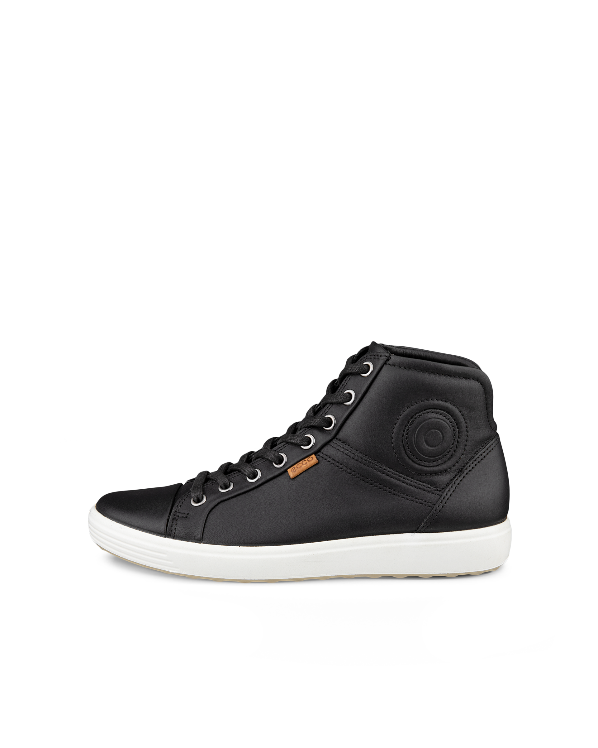 ECCO Women's Soft 7 Leather High-Top Sneaker Black