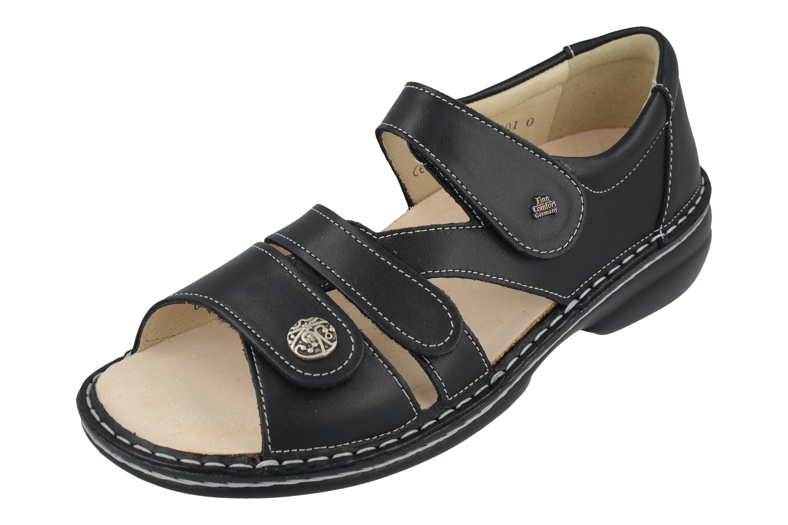 Finn Comfort Women's Biella-S Sandals Luxperl Black/Schwarz
