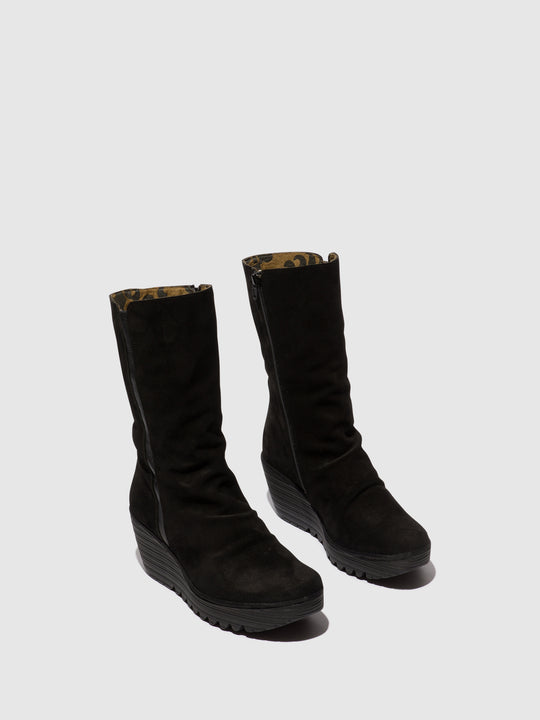 Fly London Women's Yemy 408 Boots Mous/Oils Black Leather