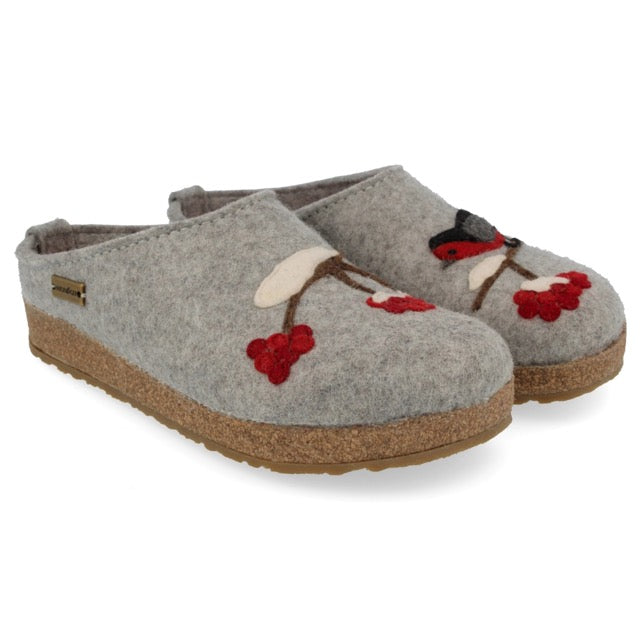 Haflinger Women's Winterbird Slippers Grey