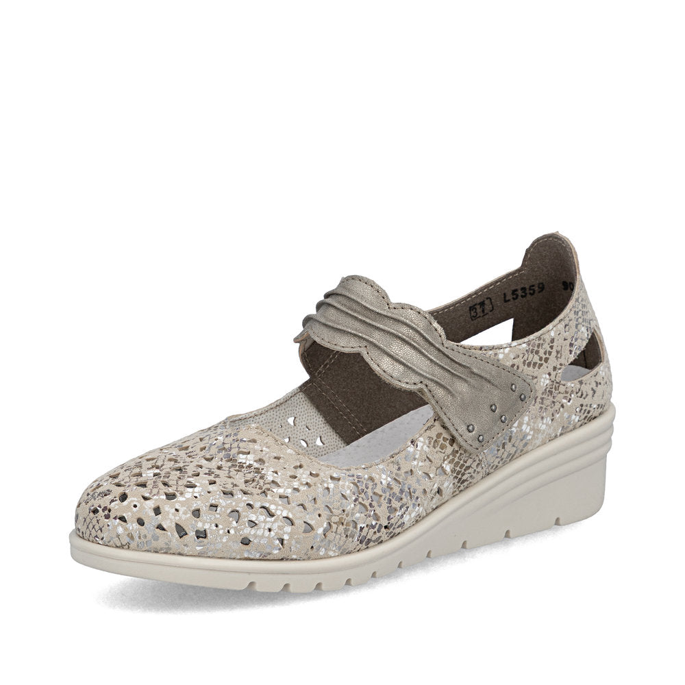 Rieker Women's L5359-90 Mary Jane Metallic