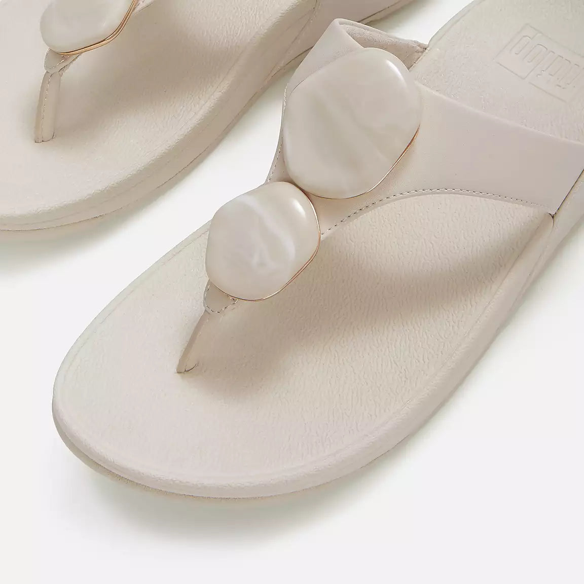 Fitflop Women's Lulu Marbled-Stone Toe-Post Sandals Paris Beige