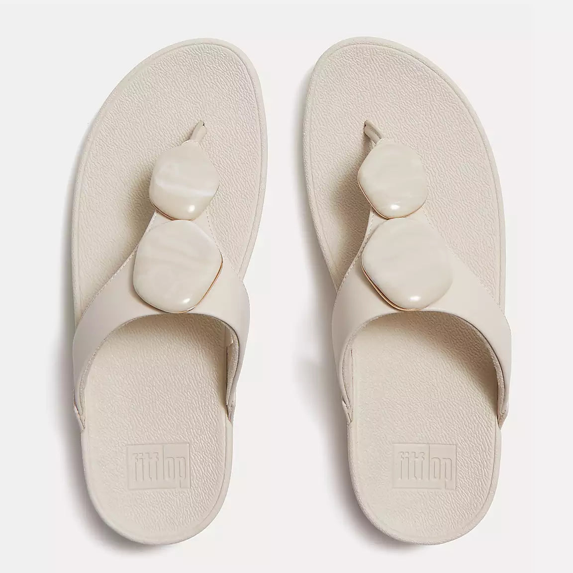 Fitflop Women's Lulu Marbled-Stone Toe-Post Sandals Paris Beige