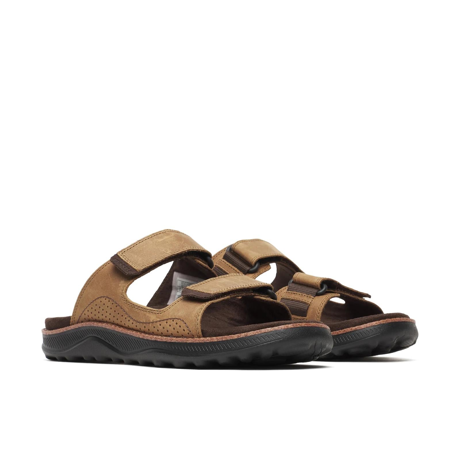 Merrell Men's Cove Leather Slide Sandals Coffee