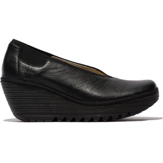 Fly London Women's YOZA438Fly Wedge Shoes Black