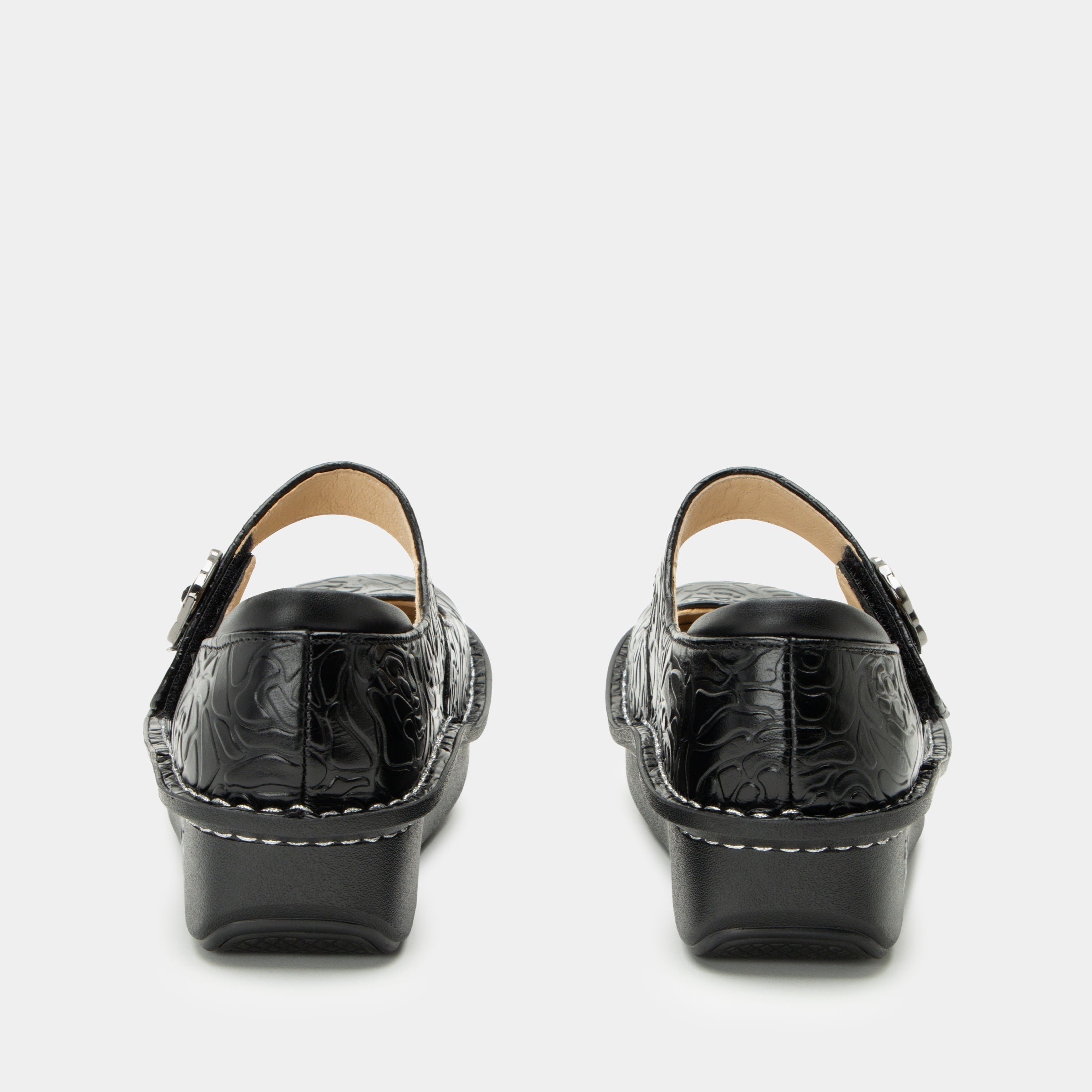Alegria Women's Paloma Mary Jane Black Embossed Rose
