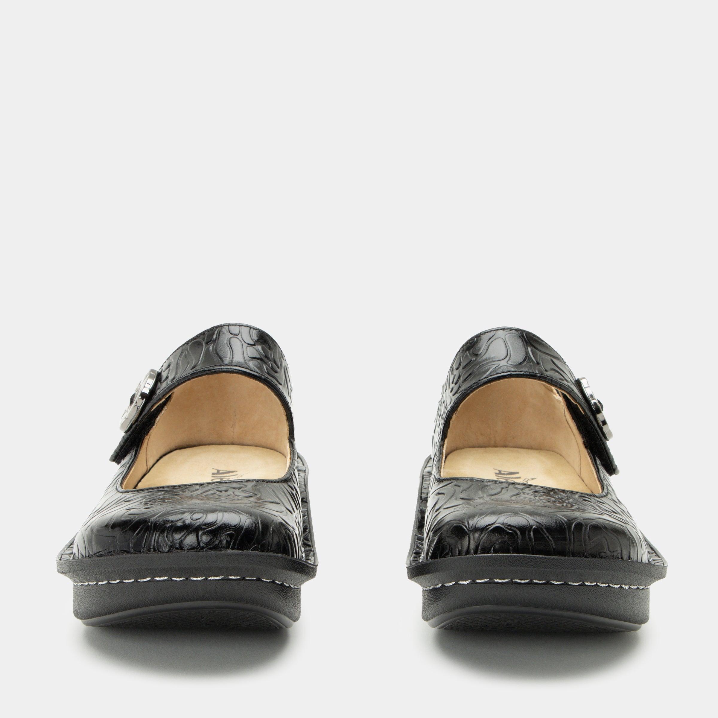 Alegria Women's Paloma Mary Jane Black Embossed Rose
