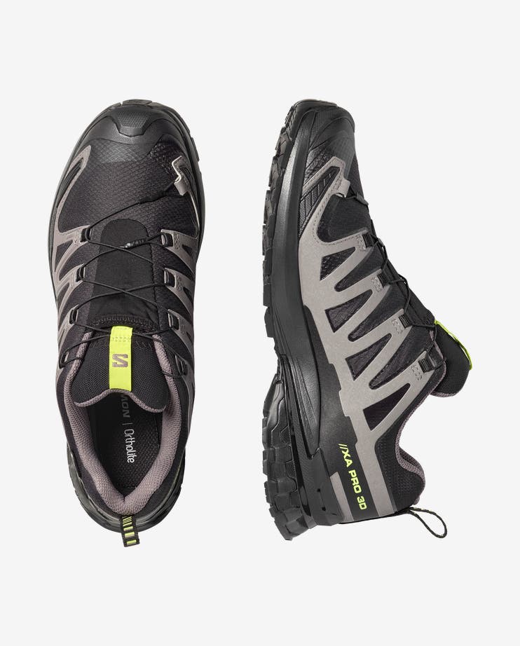 Salomon Men's XA PRO 3D V9 WIDE GTX Black / Dark Gull Gray / Acid Lime