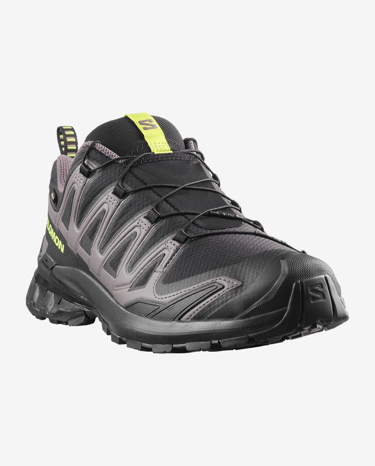 Salomon Men's XA PRO 3D V9 WIDE GTX Black / Dark Gull Gray / Acid Lime