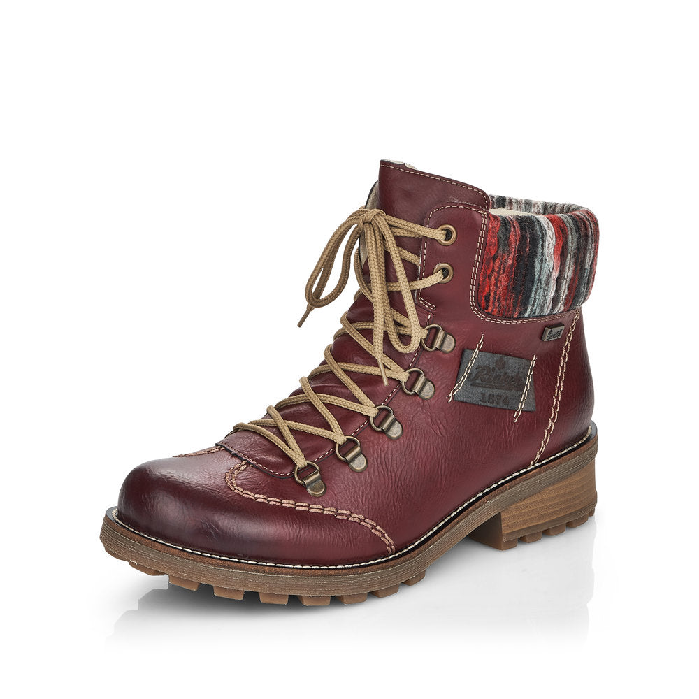 Rieker Women's Z0444-35 Boots Red Combination