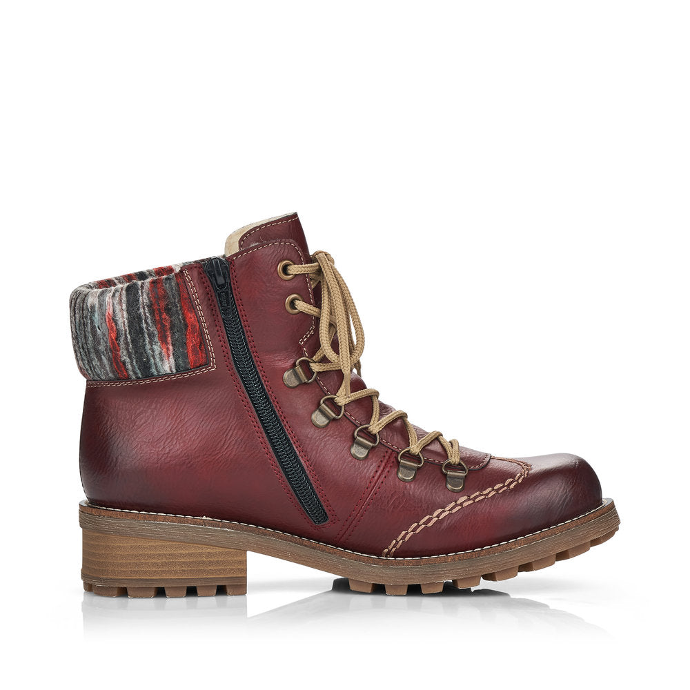 Rieker Women's Z0444-35 Boots Red Combination