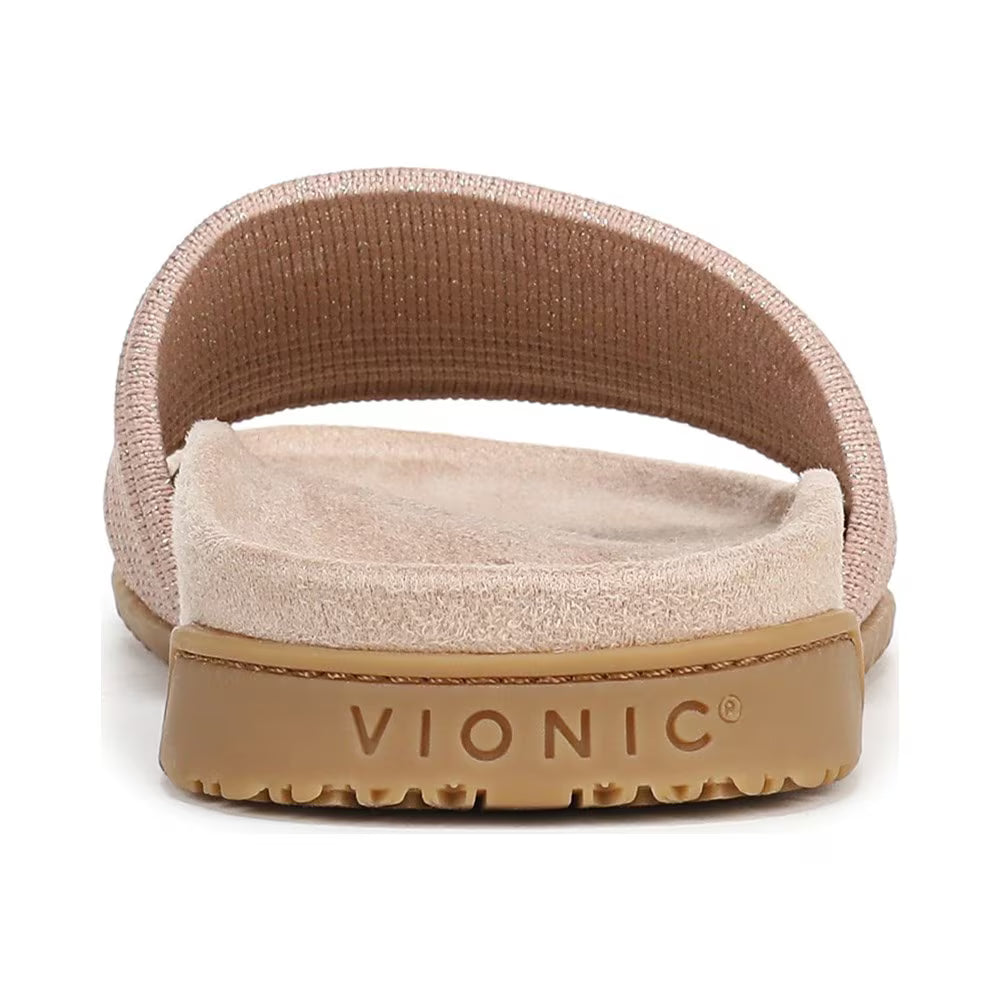 Vionic Women's Evie Knit Slide Sandal Rugby Tan Gold