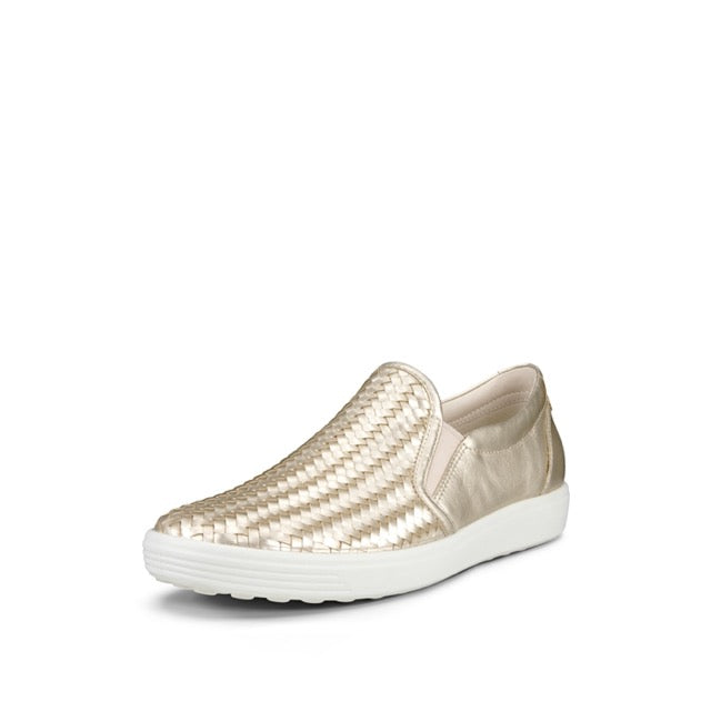 ECCO Women's Soft 7 Slip-On Casual Shoes Pure White Gold