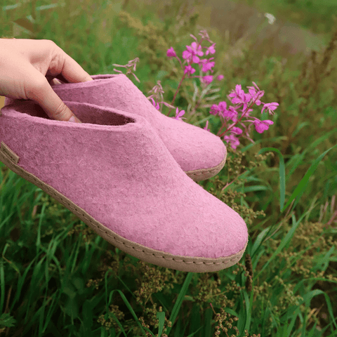 Glerups Slip-On Slippers Flower Leather