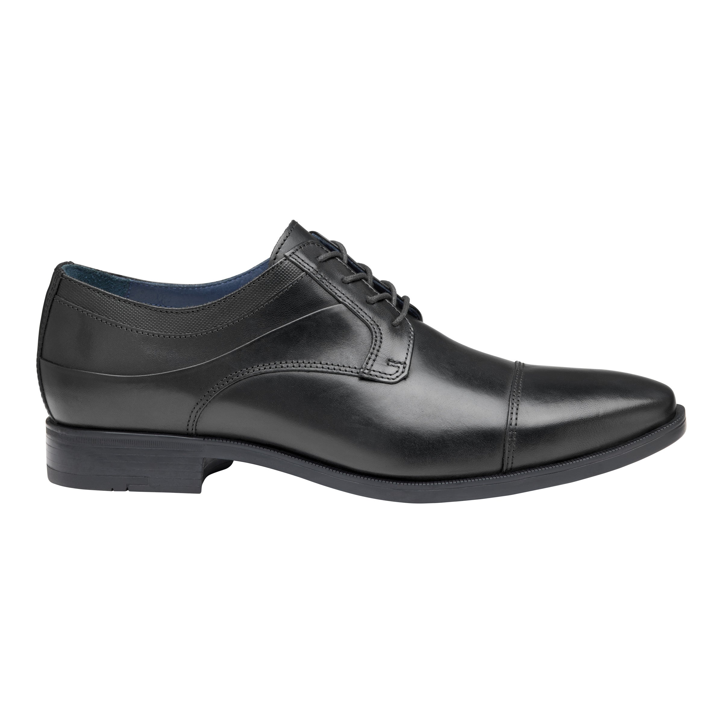 Johnston & Murphy Gibbons Cap Toe Dress Shoes Full Grain Leather Black