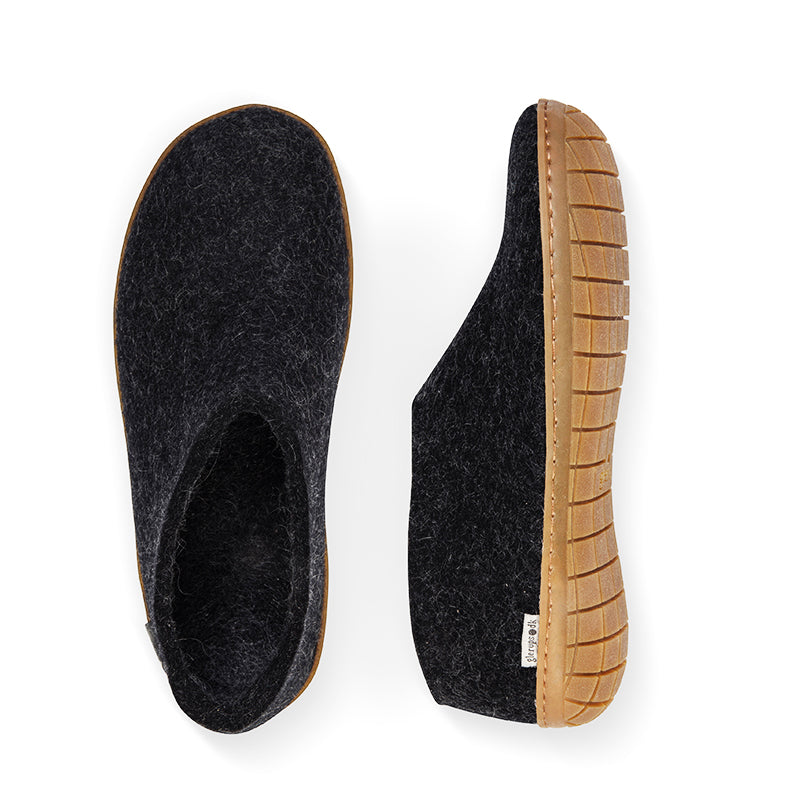 Glerups Shoe Slippers Charcoal Honey Rubber