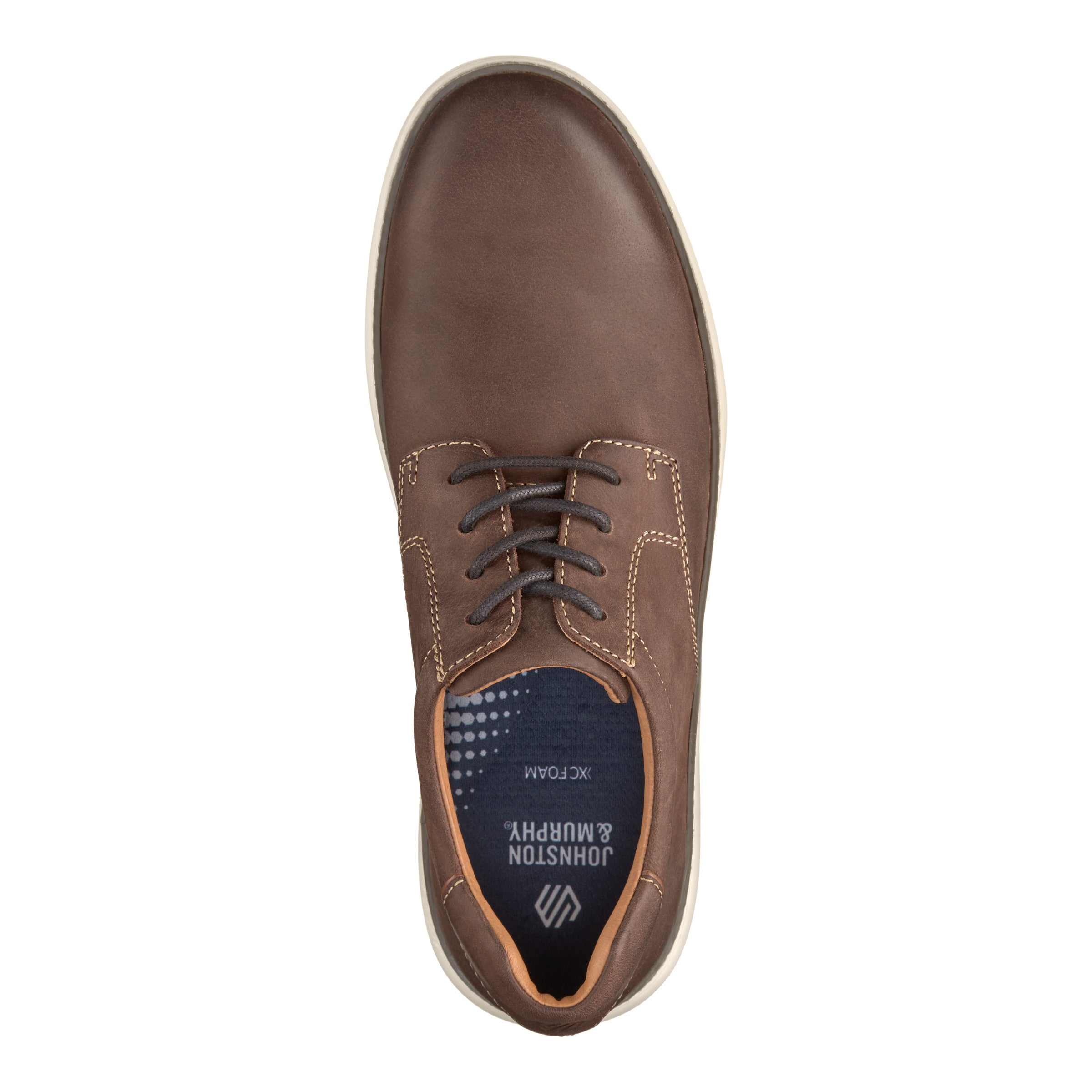 Johnston & Murphy Mcguffey 2 Plain Toe Shoes Brown Oiled Full Grain