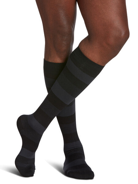 Sigvaris 830 Microfiber Pattern Compression Socks 20-30 mmHg Calf High for Men Closed Toe
