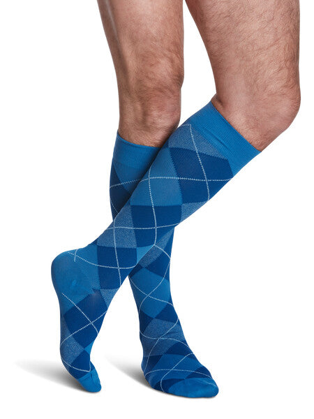 Sigvaris 830 Microfiber Pattern Compression Socks 20-30 mmHg Calf High for Men Closed Toe