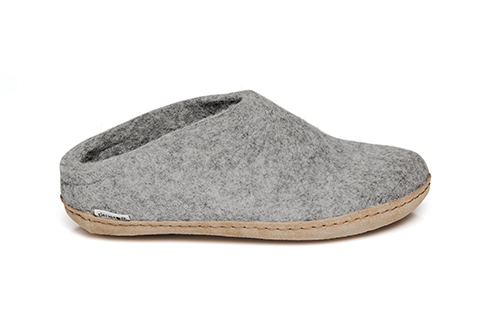 Glerups Slip-On Slippers Grey Leather