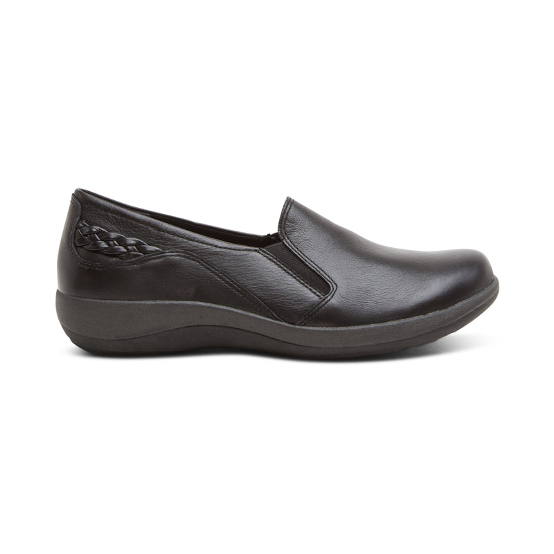 Aetrex Women's Trisha Slip-On Casual Shoe Wide Black