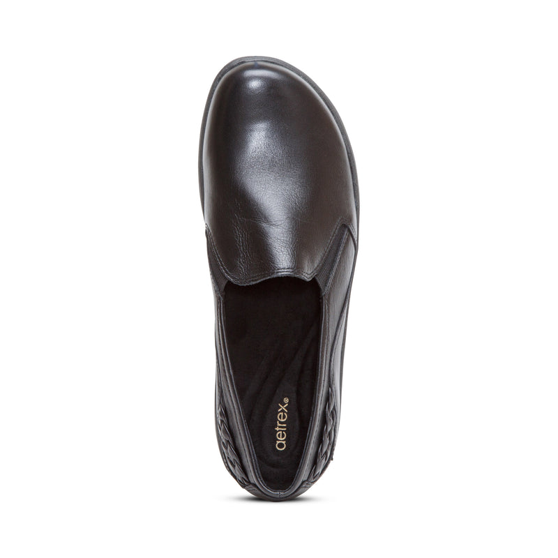 Aetrex Women's Trisha Slip-On Casual Shoe Wide Black