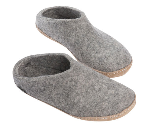 Glerups Slip-On Slippers Grey Leather
