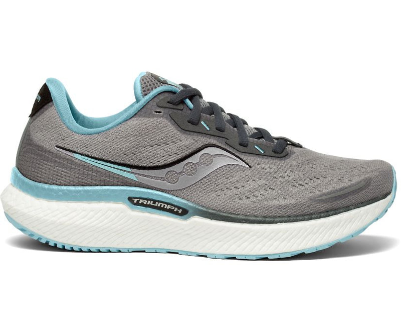 Saucony Women's Triumph 19 Sneakers Wide Alloy/Powder