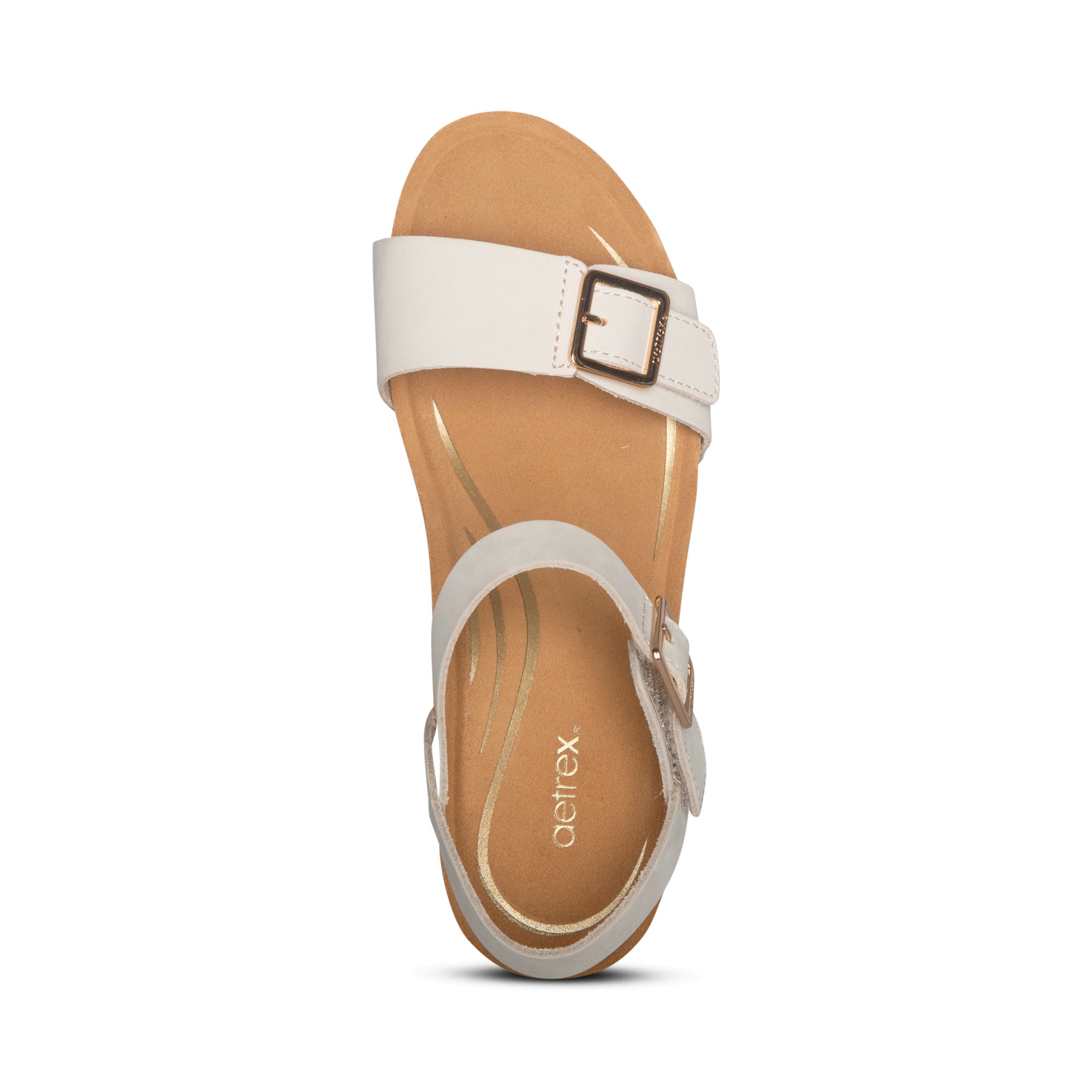 Aetrex Women's Lexa Quarter Strap Wedge Sandals