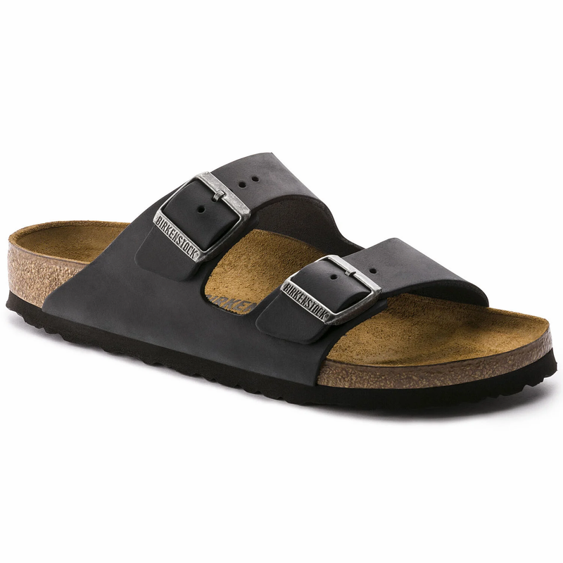 Birkenstock Arizona Oiled Leather Sandals Black