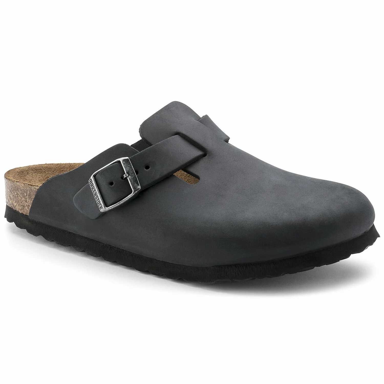 Birkenstock Boston Oiled Leather Clogs Black