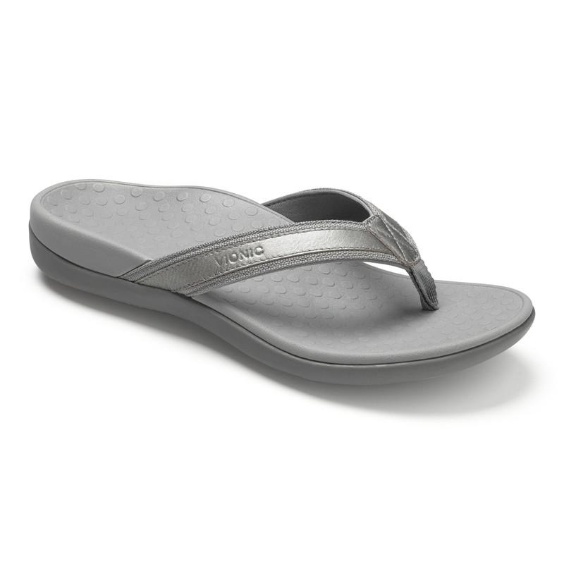 Vionic Tide II Toe Post Sandals Pewter