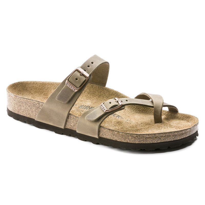 Birkenstock Mayari Oil Leather Sandals Tobacco Brown