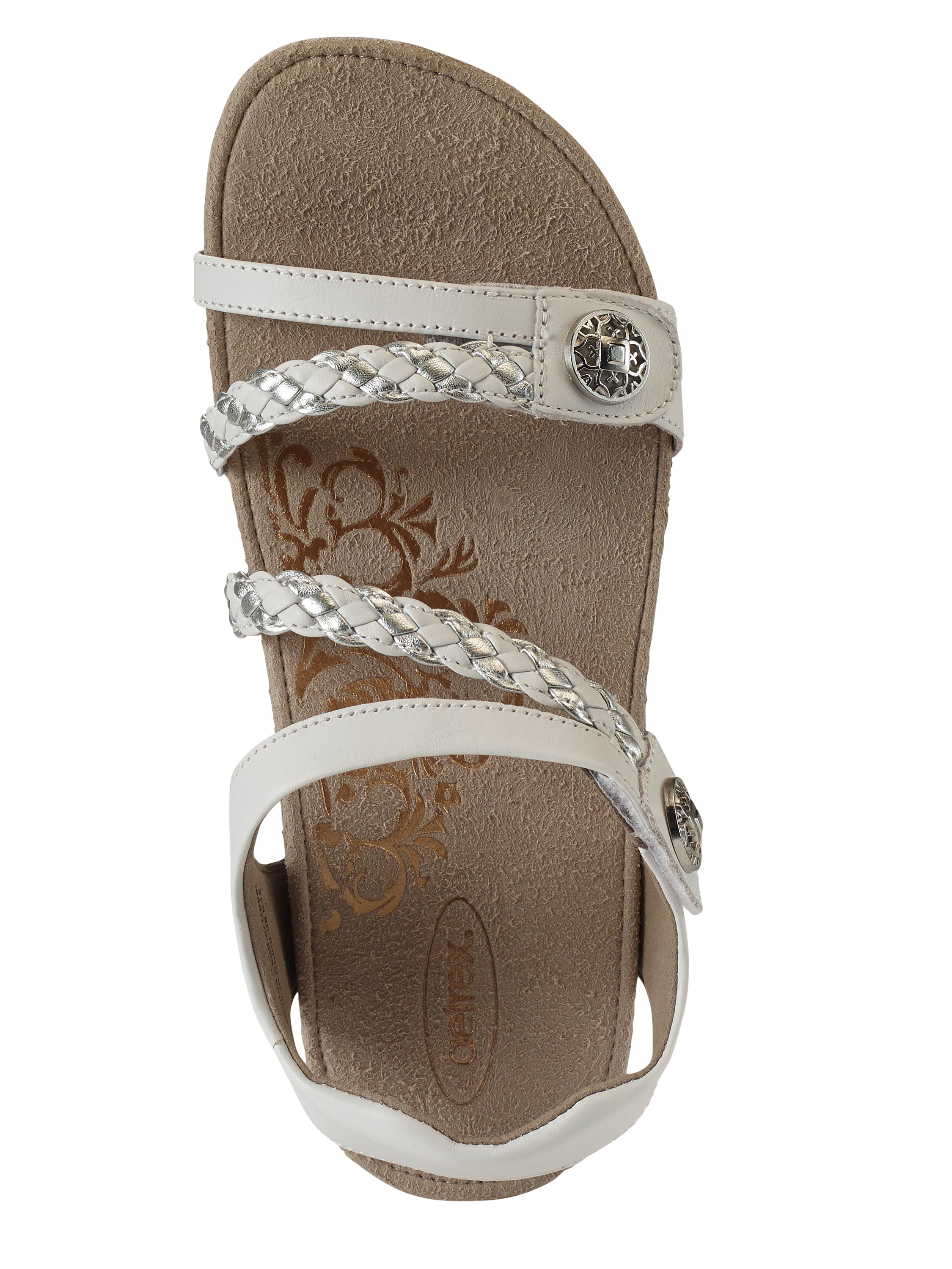 Aetrex Women's Jillian Braided Quarter Strap Sandals
